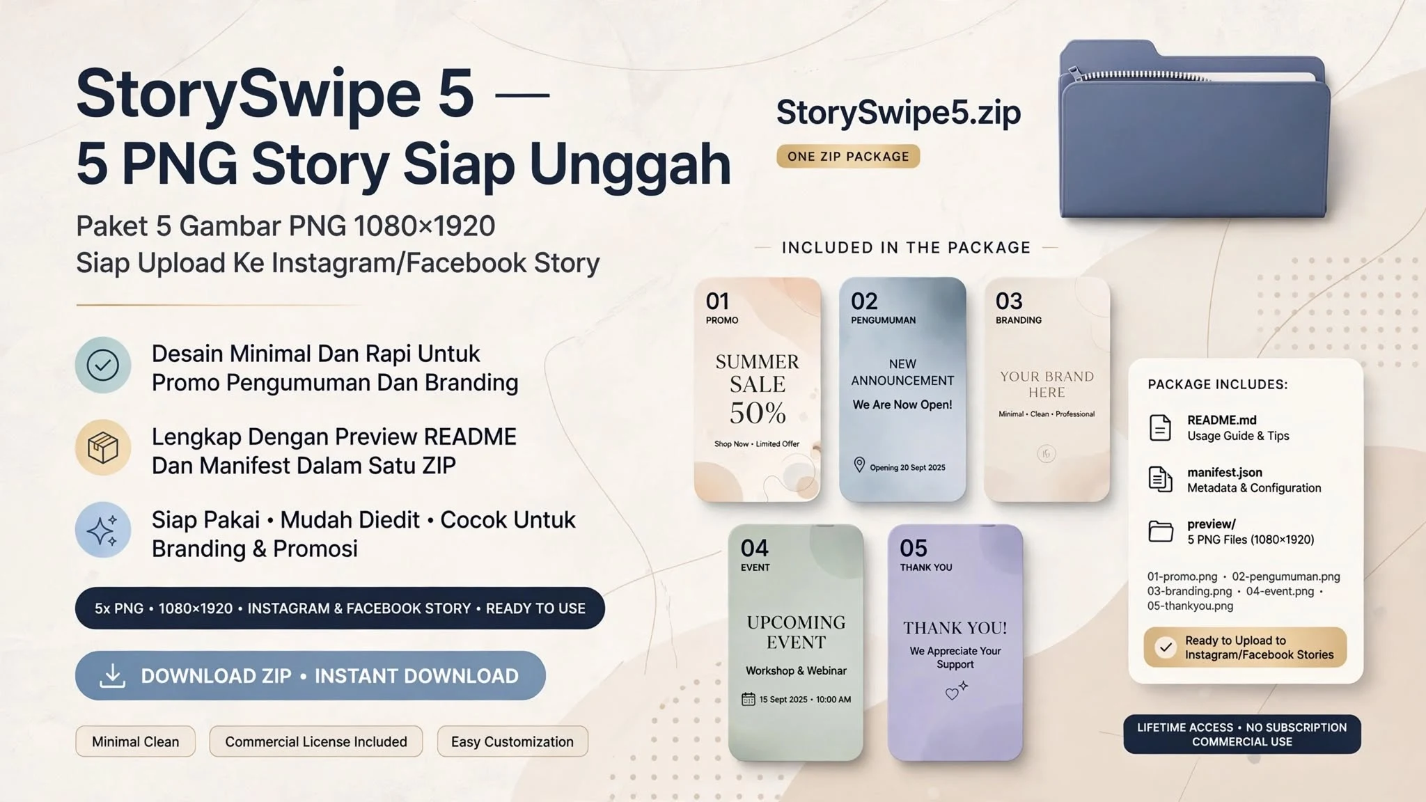 StorySwipe 5 — 5 PNG Story Siap Unggah