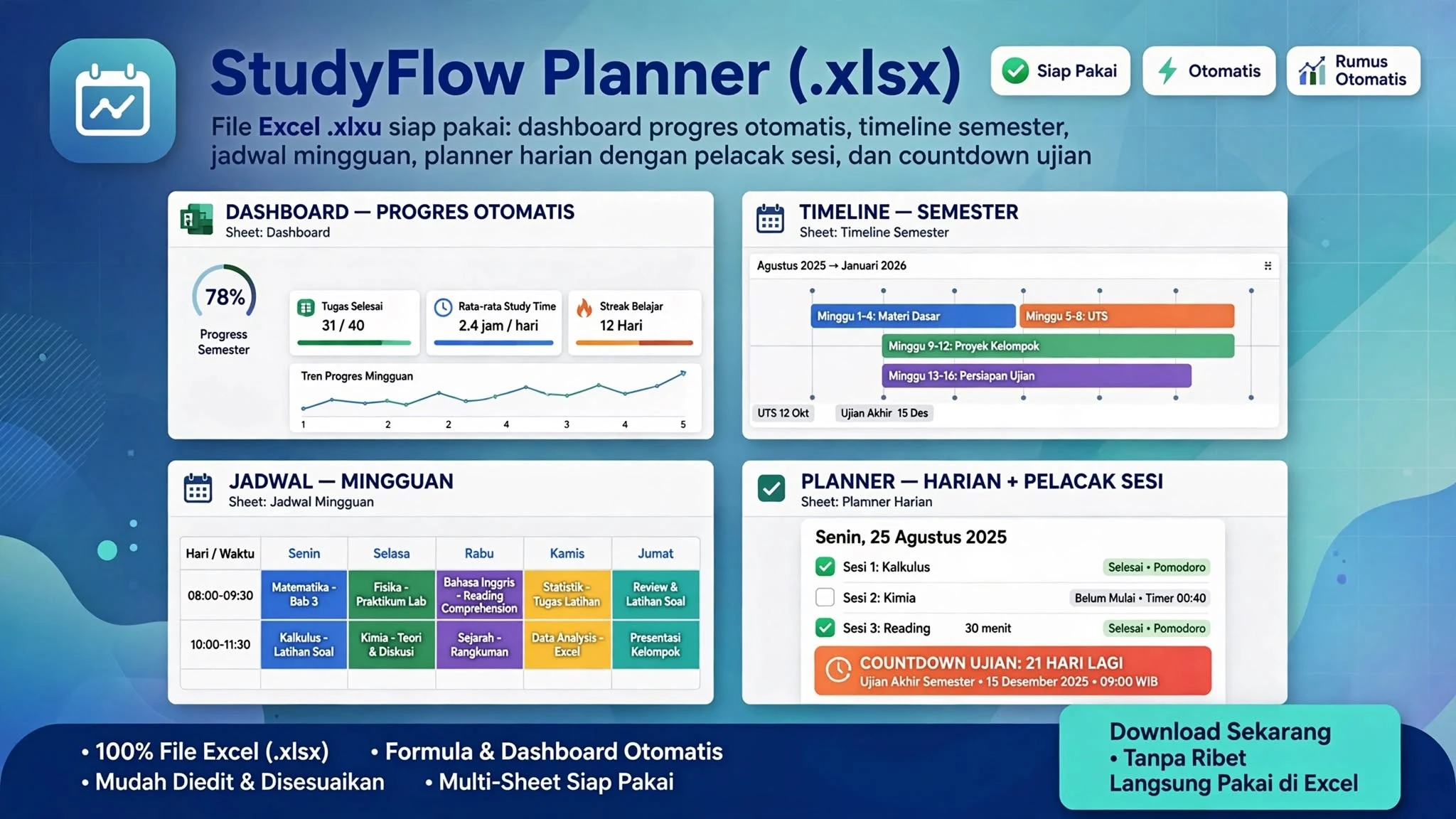 StudyFlow Planner (.xlsx)