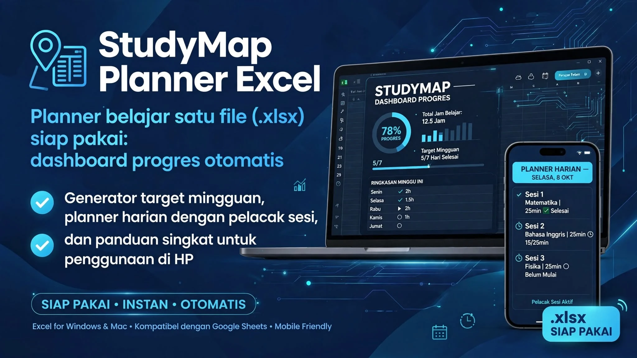 StudyMap Planner Excel