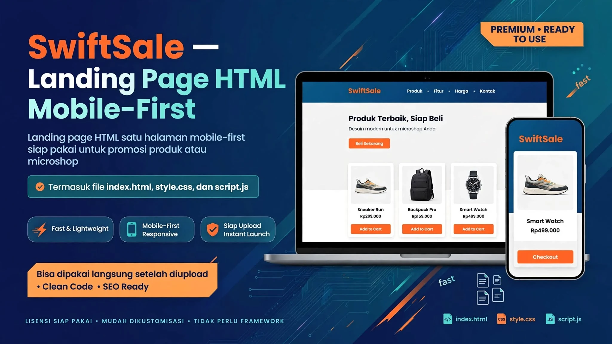 SwiftSale — Landing Page HTML Mobile-First