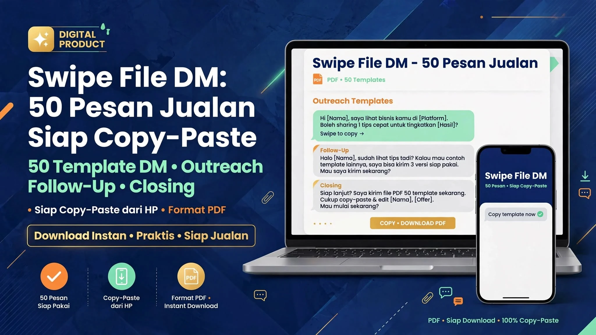 Swipe File DM: 50 Pesan Jualan Siap Copy-Paste