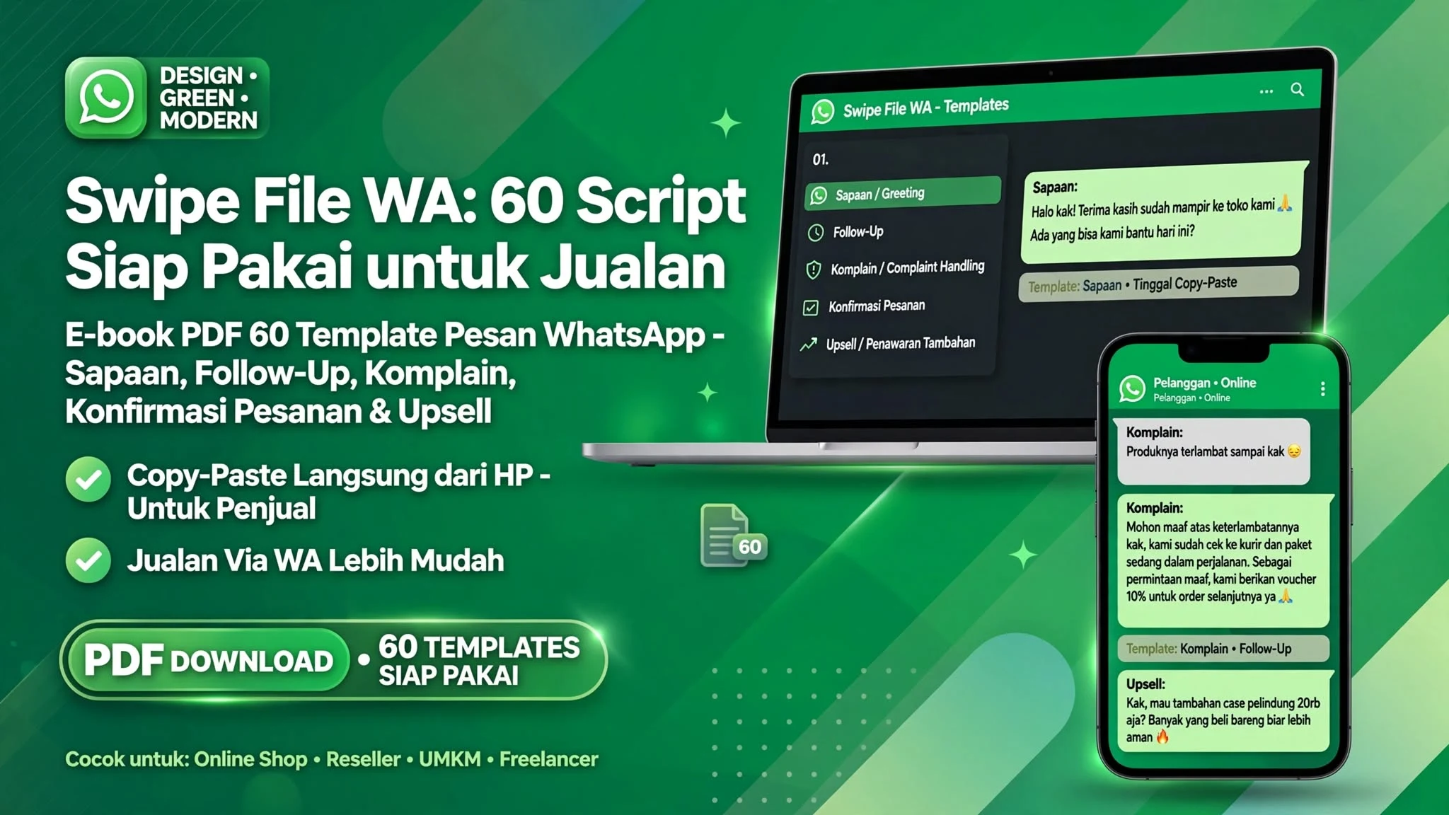 Swipe File WA: 60 Script Chat Siap Pakai untuk Jualan