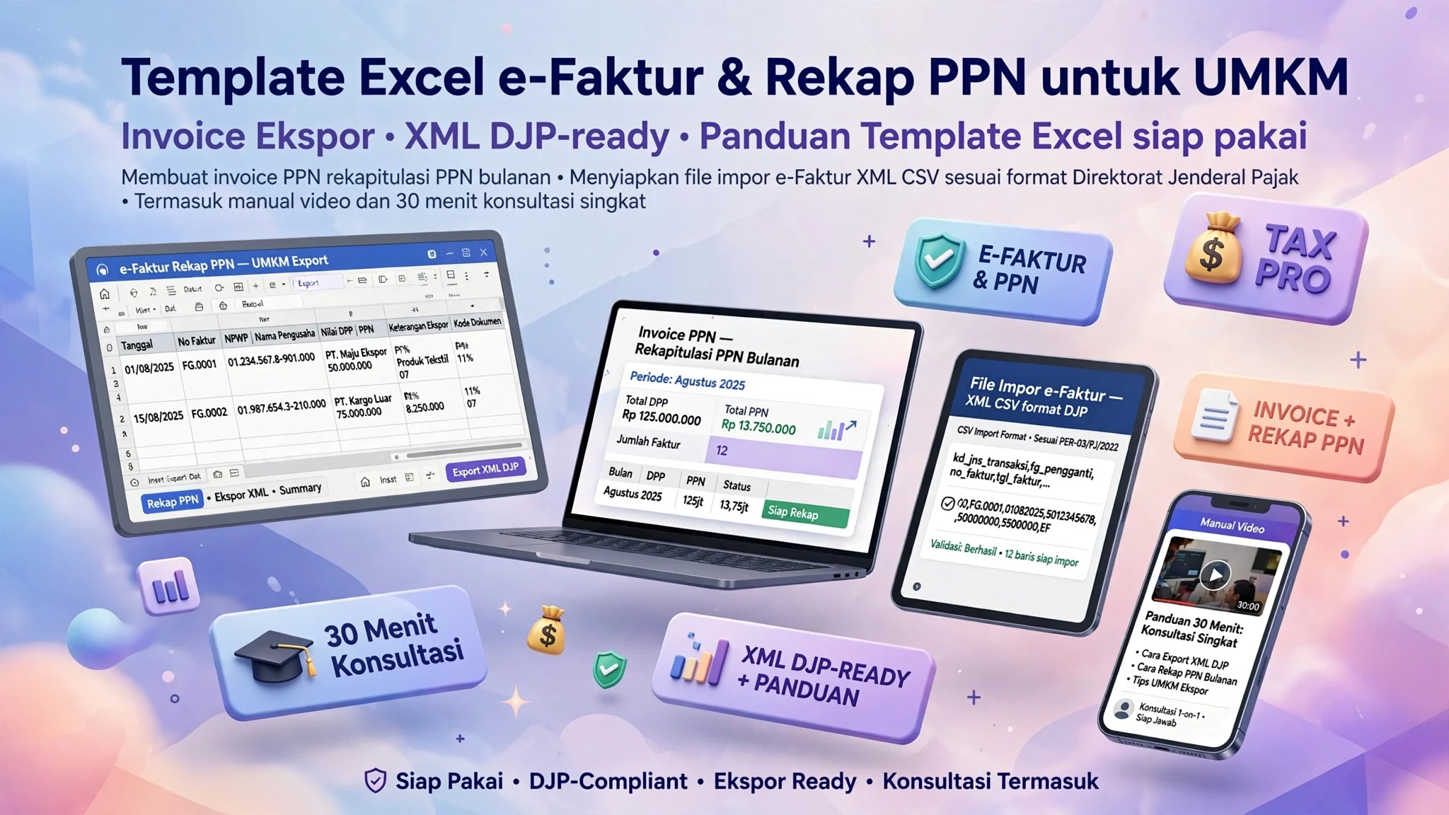 Template Excel e-Faktur & Rekap PPN untuk UMKM