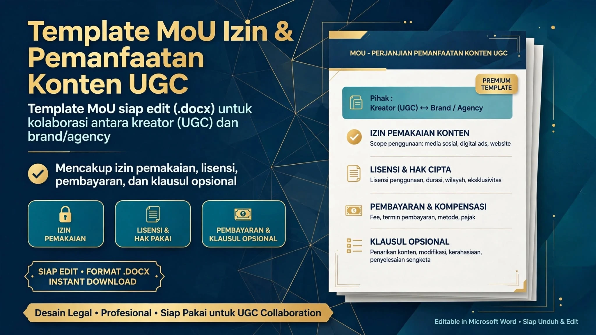 Template MoU Izin & Pemanfaatan Konten UGC