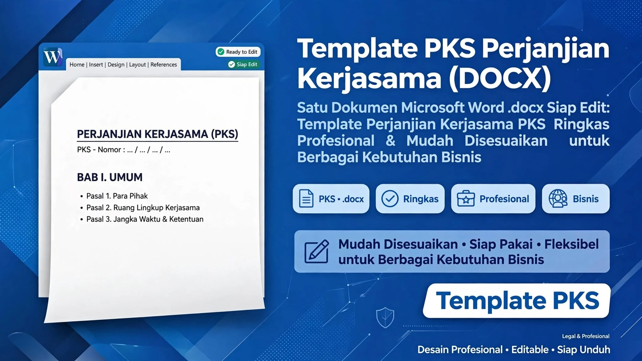 Template PKS Perjanjian Kerjasama (DOCX)
