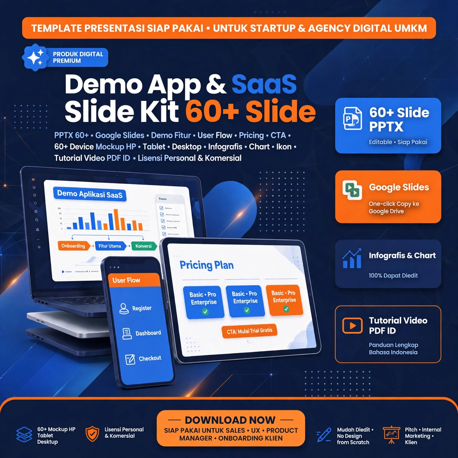 Template Presentasi Demo Aplikasi & SaaS