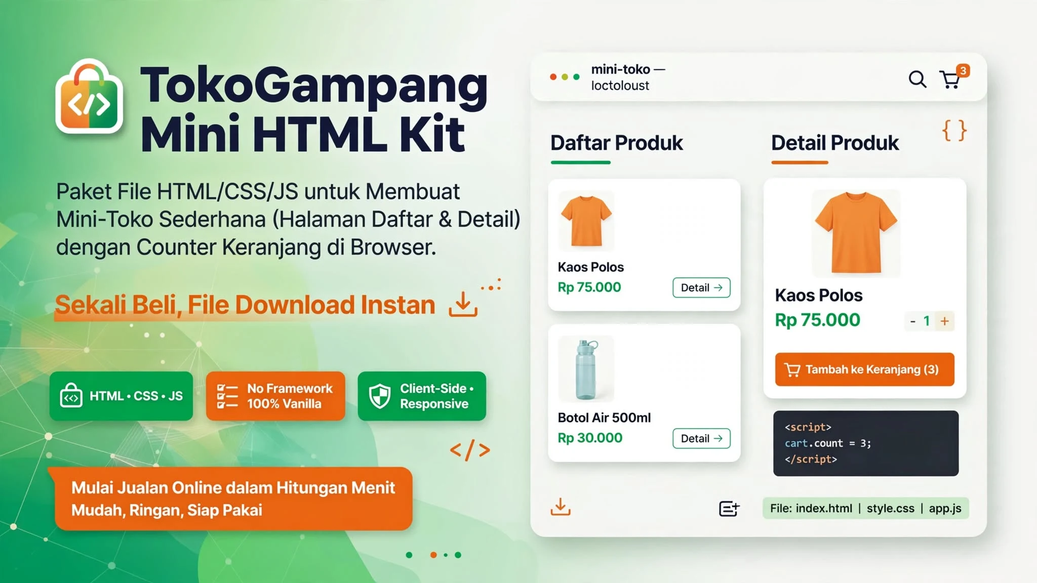 TokoGampang Mini HTML Kit