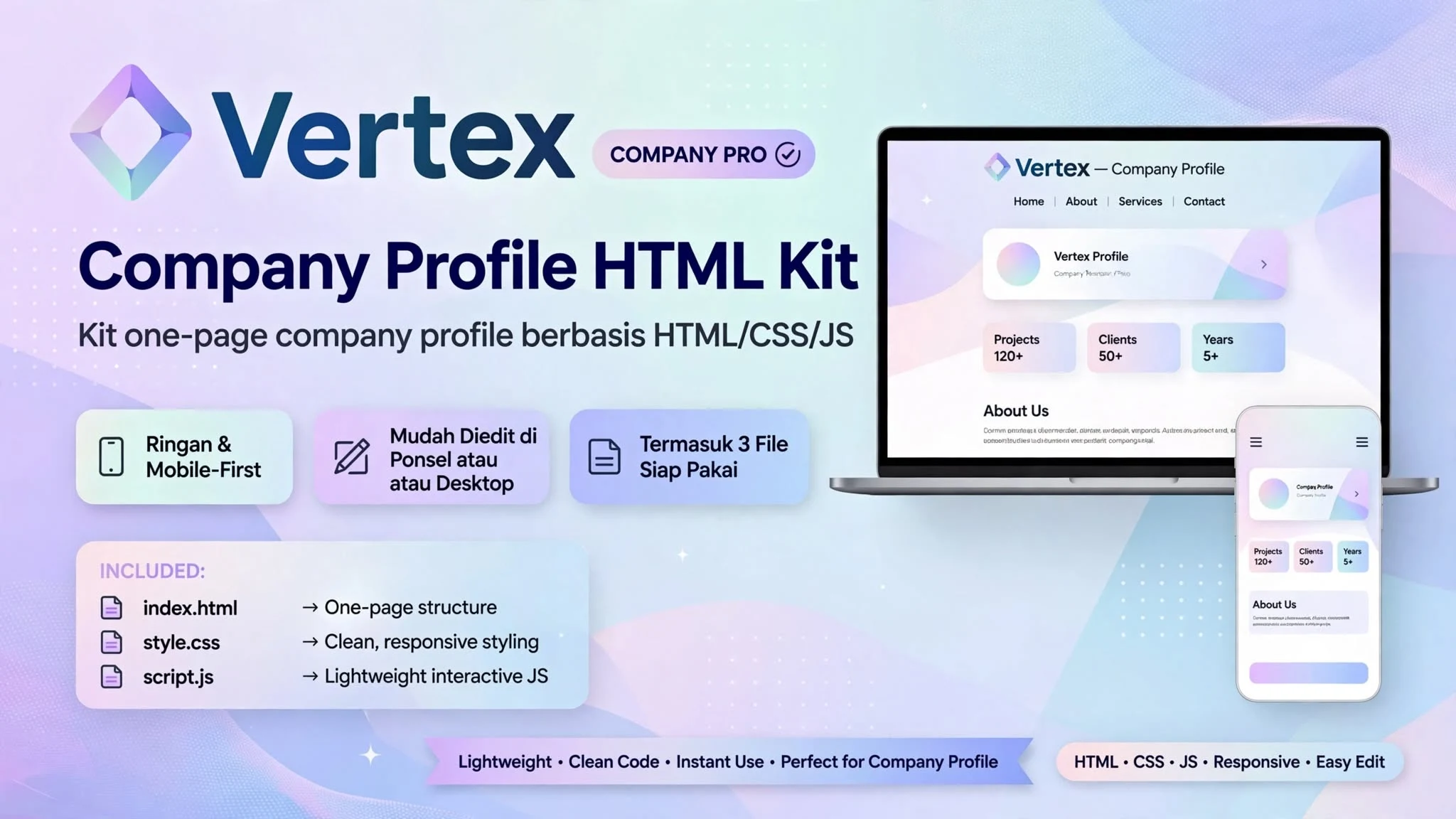 Vertex — Company Profile HTML Kit