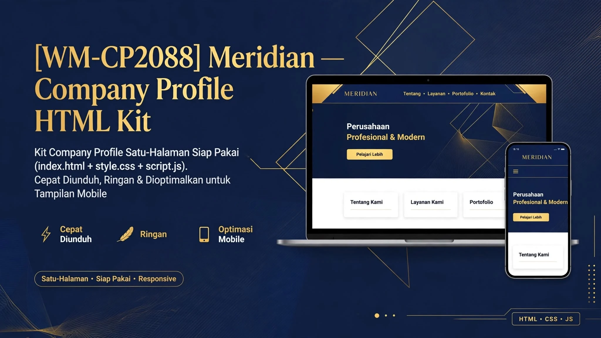 [WM-CP2088] Meridian — Company Profile HTML Kit