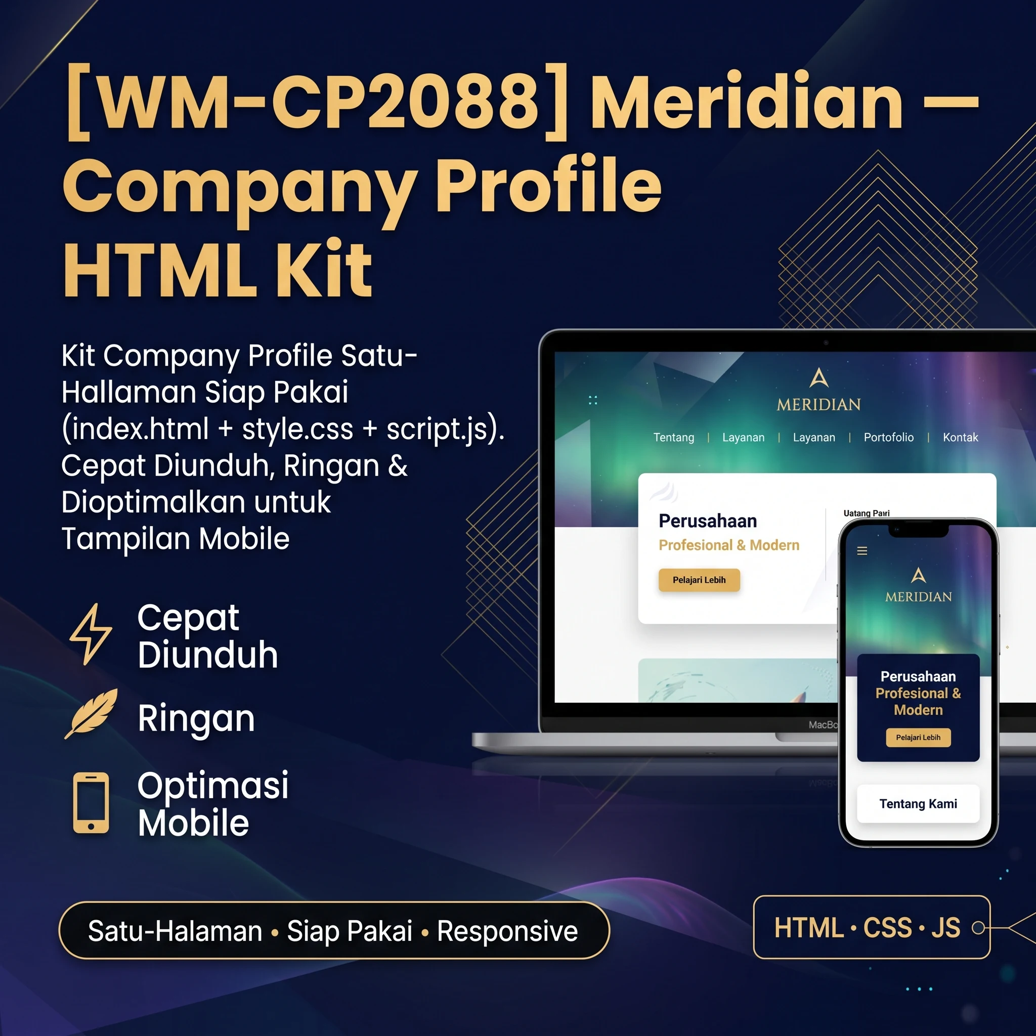 [WM-CP2088] Meridian — Company Profile HTML Kit - foto 1