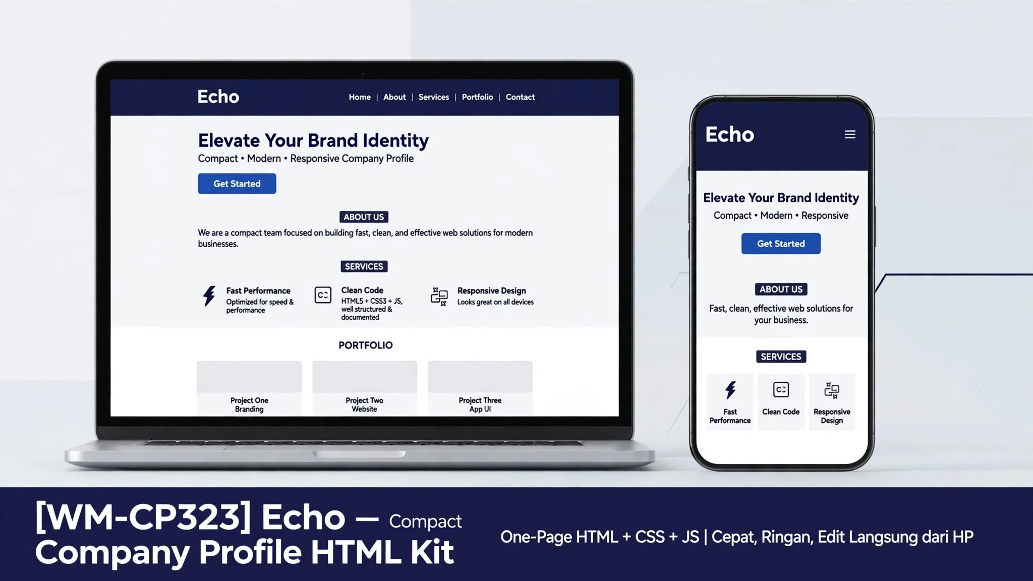 [WM-CP323] Echo — Compact Company Profile HTML Kit