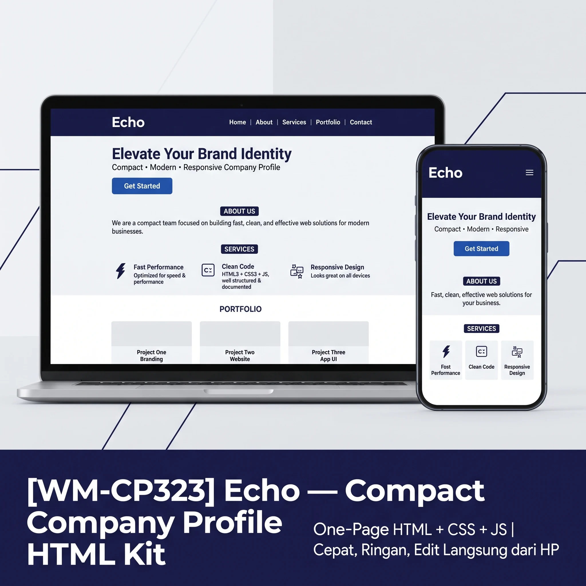 [WM-CP323] Echo — Compact Company Profile HTML Kit