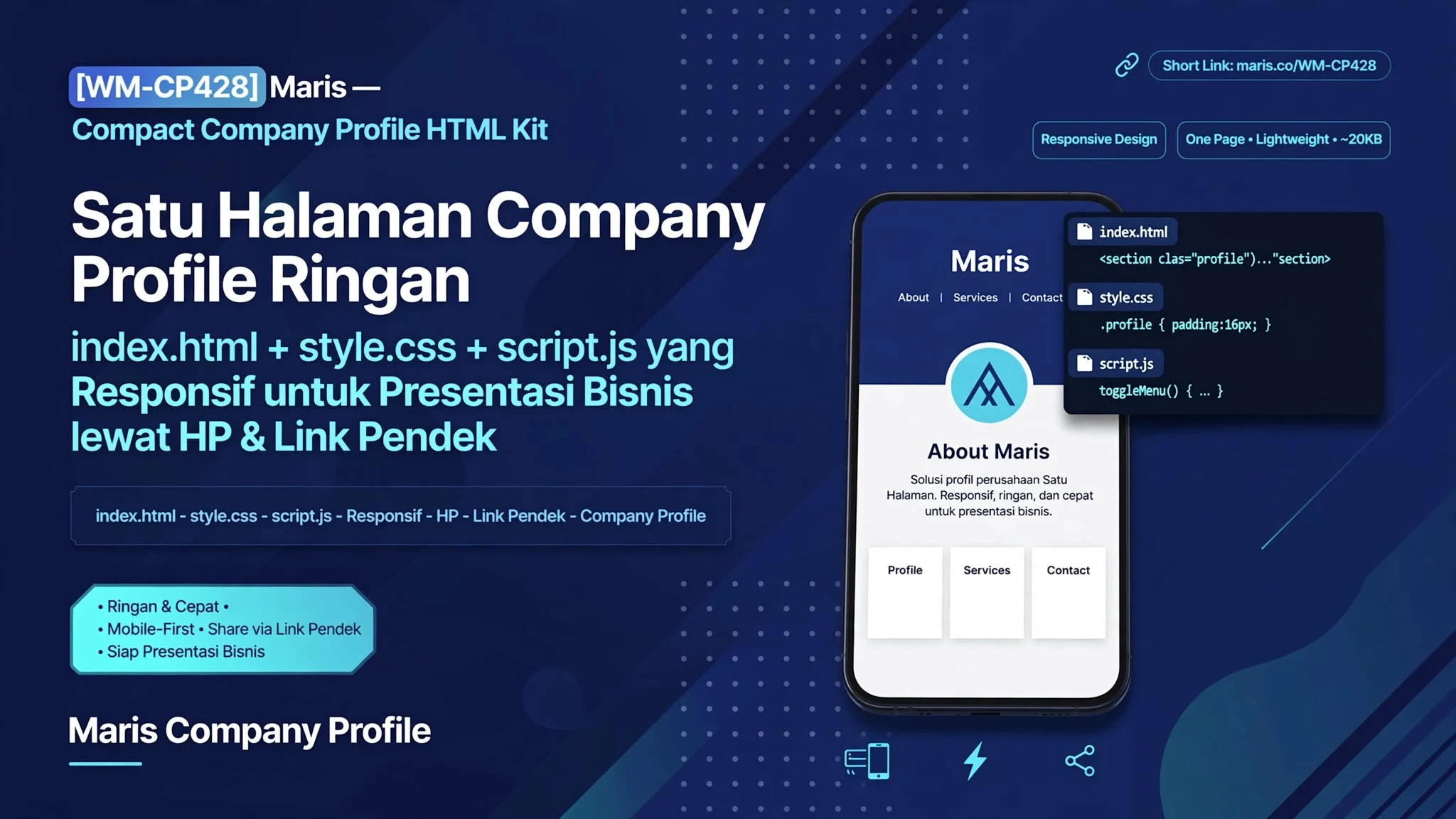 [WM-CP428] Maris — Compact Company Profile HTML Kit