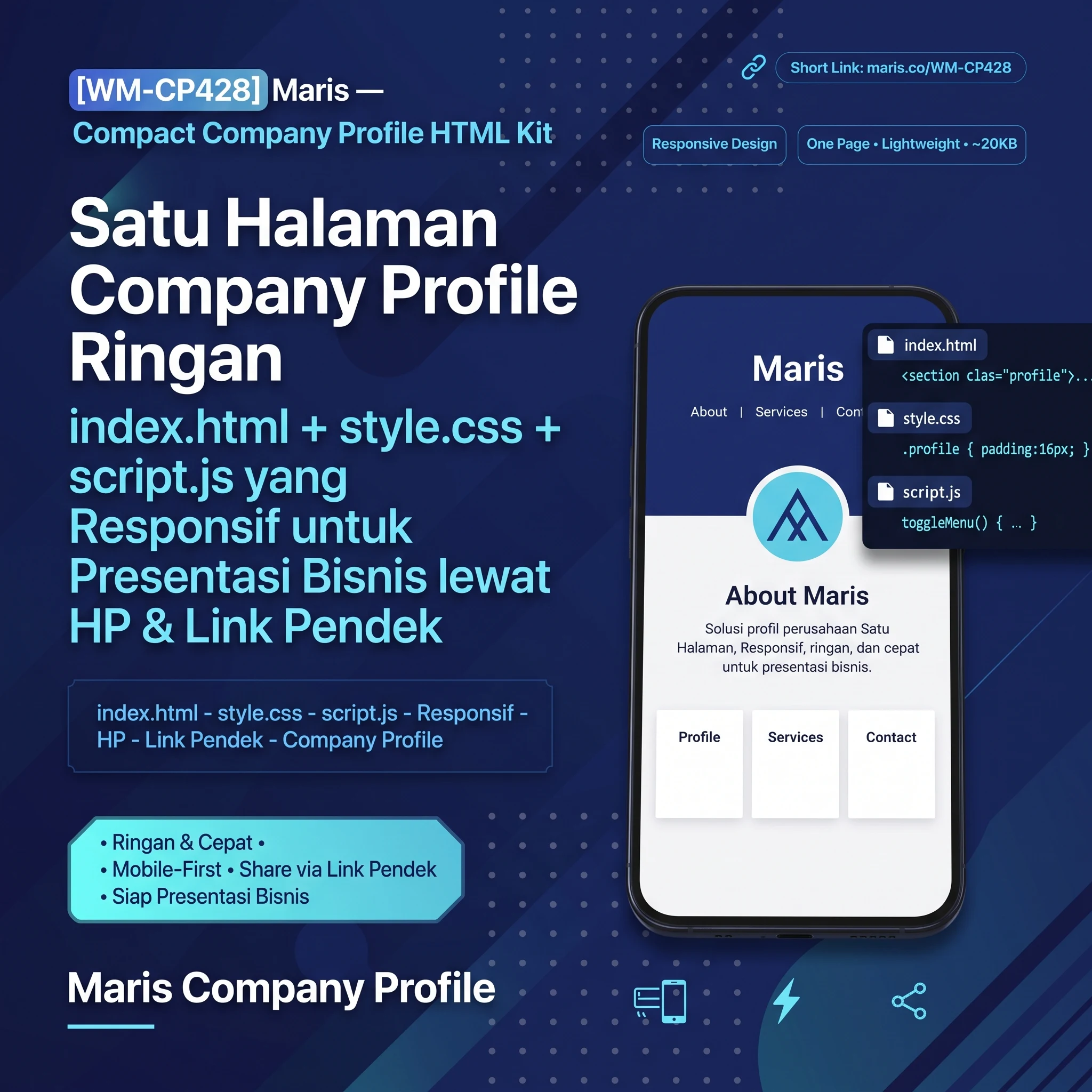 [WM-CP428] Maris — Compact Company Profile HTML Kit