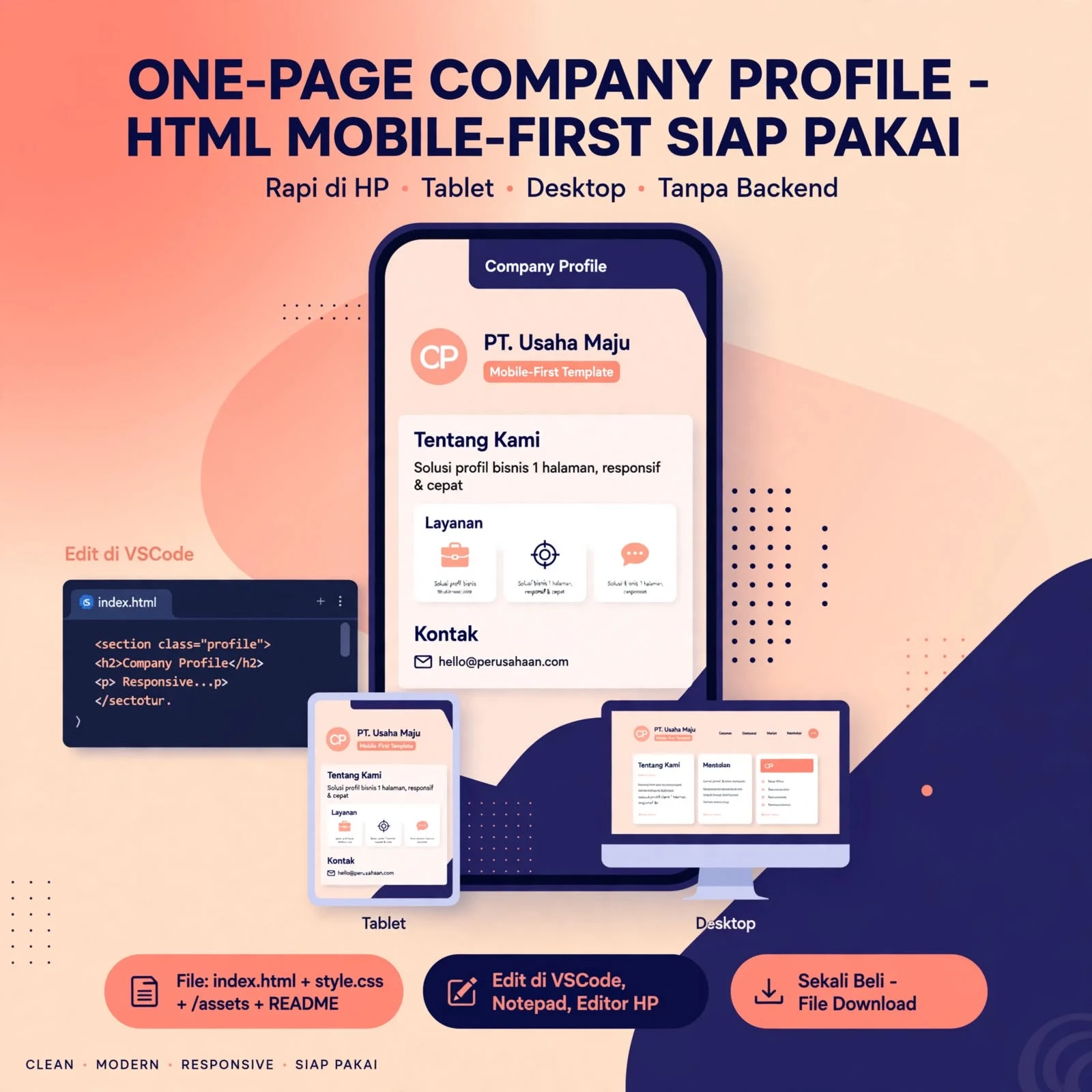 [WM-CP45] One-Page Company Profile (HTML Mobile‑First)