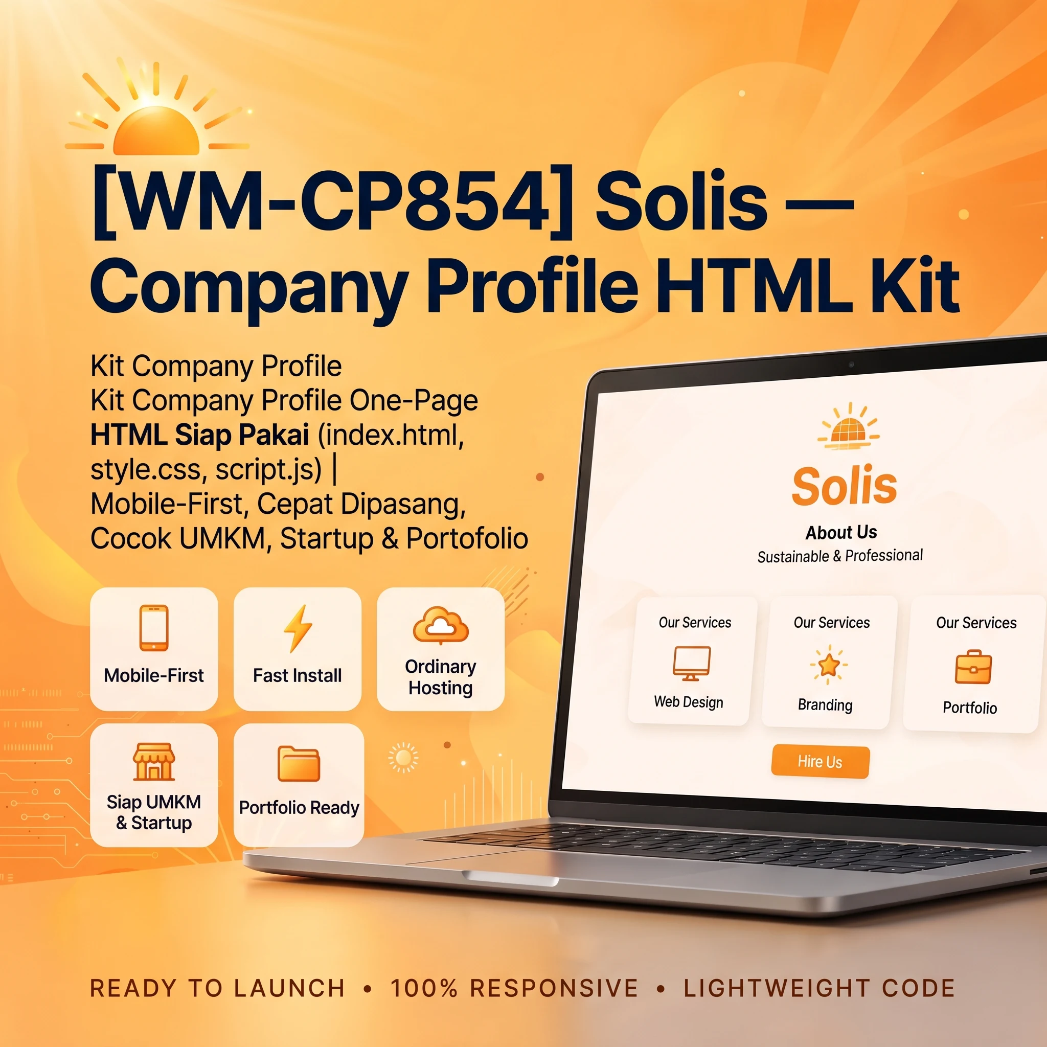 [WM-CP854] Solis — Company Profile HTML Kit