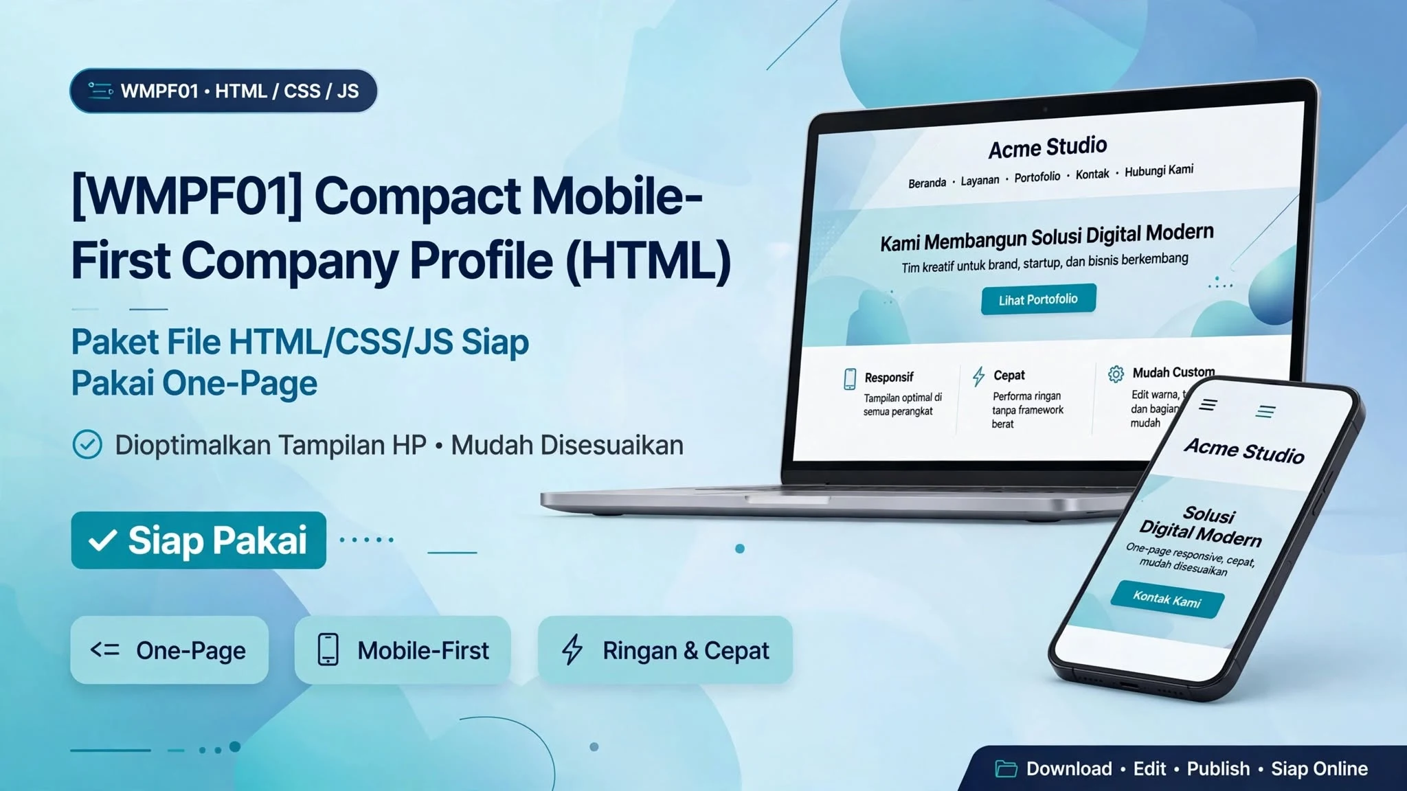 [WMPF01] Compact Mobile-First Company Profile (HTML)