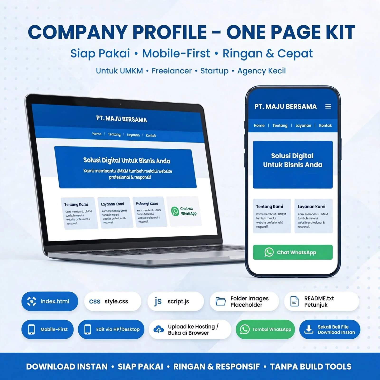 [WMPF01] Compact Mobile-First Company Profile (HTML)